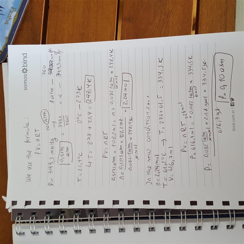 A 108.2 mL sample of gas exerts 397.3 mm Hg pressure at 25.4 degrees * C . What pressure-example-1