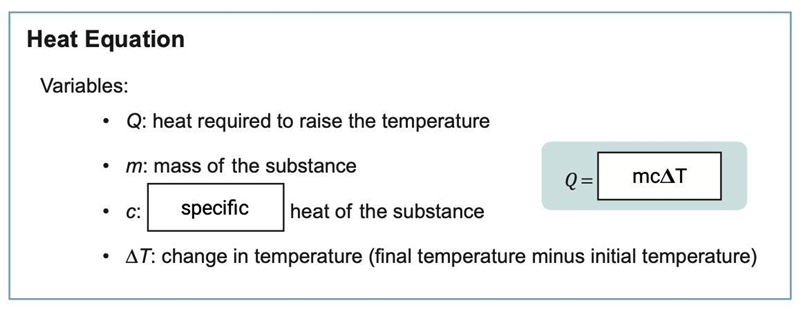 In the heat equation, what does Q represent? heat required to raise the temperature-example-1