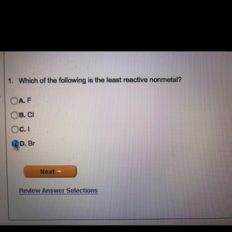 Which of the following is the least reactive non-example-1