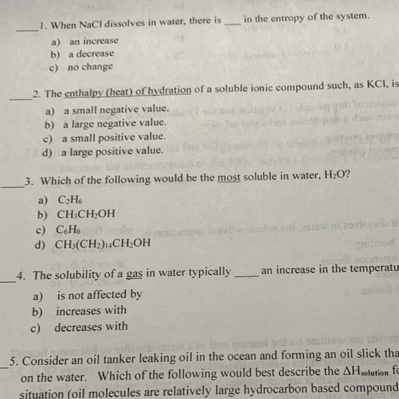 When NaCl dissolves in water, there is ___ in the entropy of the system-example-1