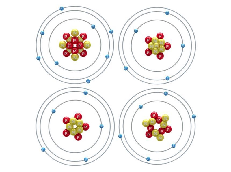 Select all the correct images. Select the two atomic models that belong to the same-example-1