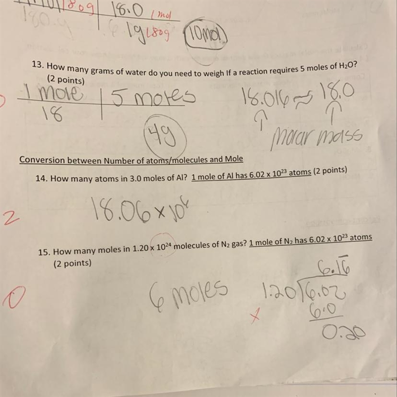 How many grams of water do you need to weigh if a reaction requires 5 moles of h2o-example-1