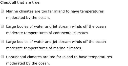 Why do continental climates have more extreme temperature ranges than marine climates-example-1