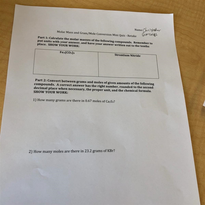 Molar mass and Gram/ Mole Conversion WHO CAN HELP ASAP-example-1