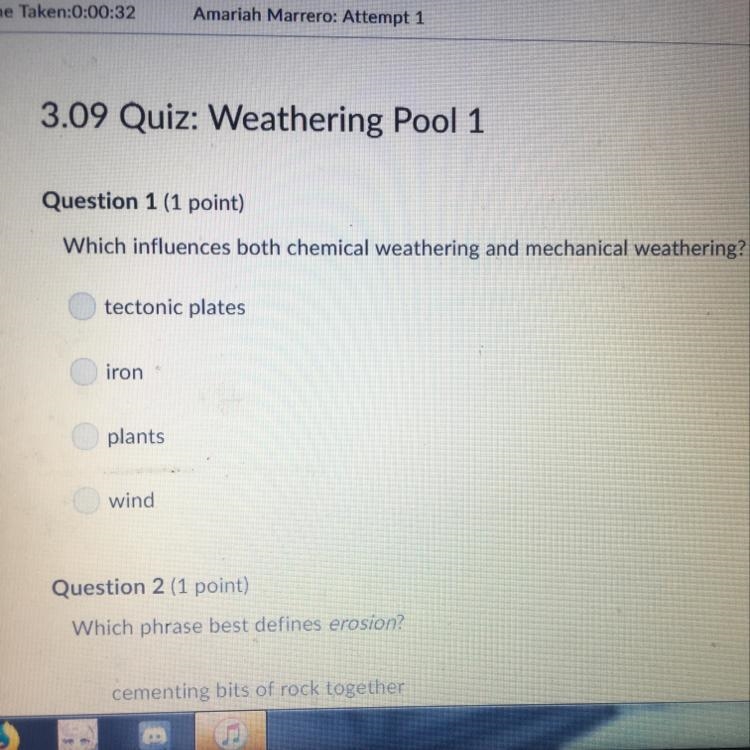 Which influences both chemical weathering and mechanical weathering?-example-1