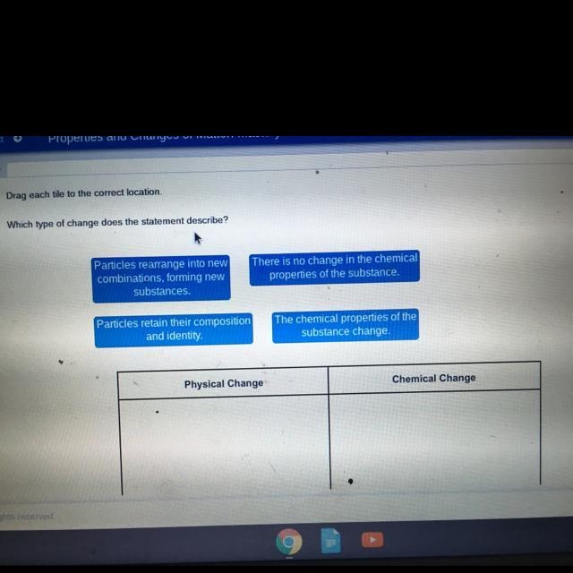 Which type of change does the statement describe? Someone help fast-example-1