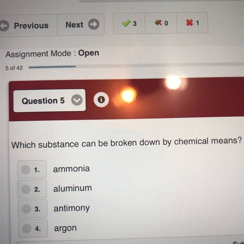 Which substance can be broken down by chemical means-example-1