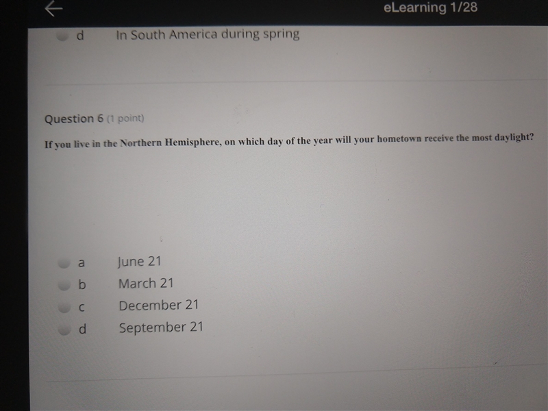 if you live in the northern hemisphere, on which day of the year will your hometown-example-1