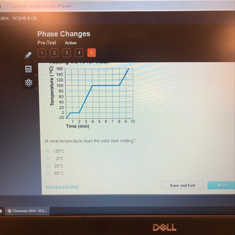 At what temperature does the solid start melting?-example-1