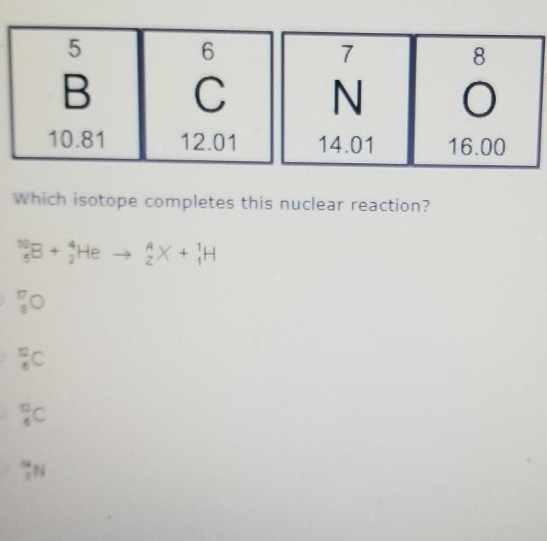 Which isotope completes this nuclear reaction?-example-1