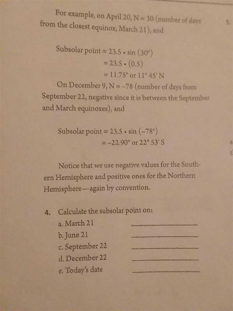 Calculate the subsolar point please I need help ASAP-example-1