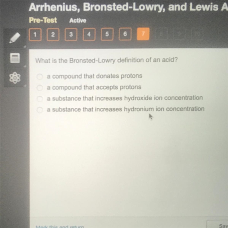 What is the Bronsted-Lowry definition of an acid?-example-1