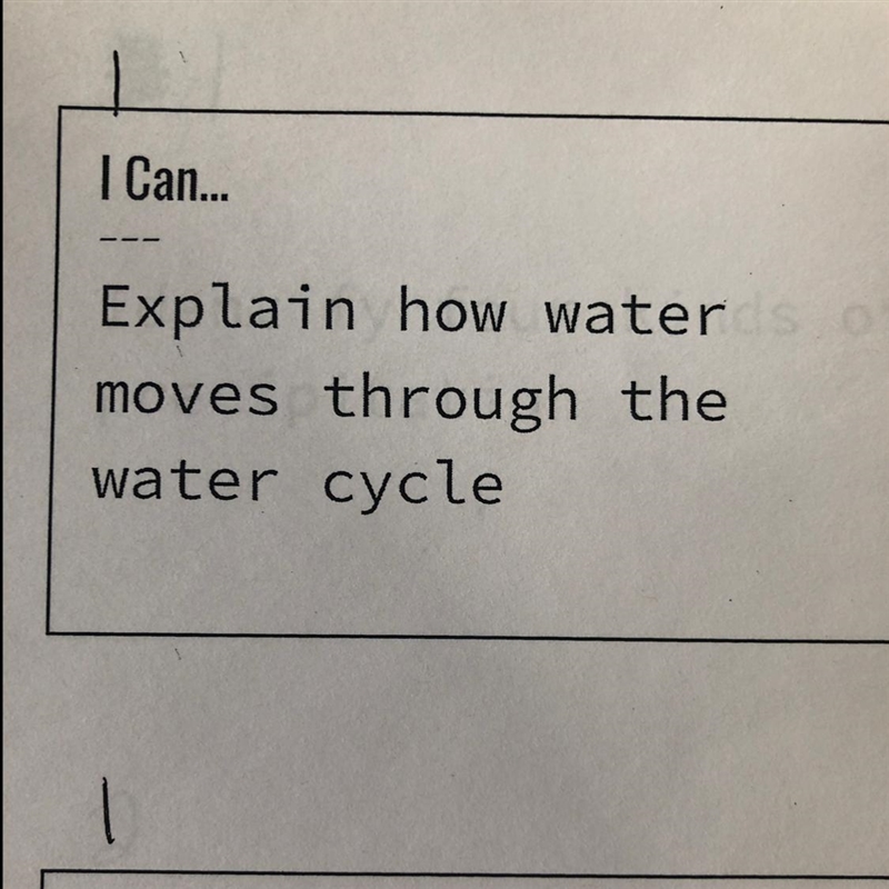 Explain how water moves through the water cycle-example-1