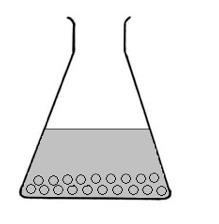 A small amount of a solid is added to water. The observation made after fifteen minutes-example-1