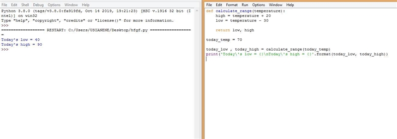 Define a function calculate_range that consumes a temperature and returns a tuple-example-1