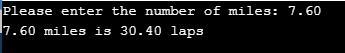 One lap around a standard high-school running track is exactly 0.25 miles. Write the-example-1