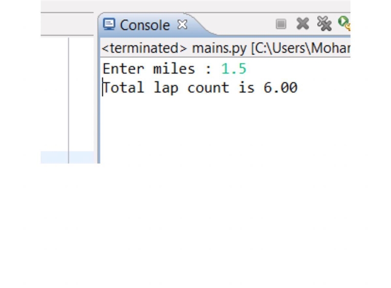 One lap around a standard high-school running track is exactly 0.25 miles. Write a-example-1