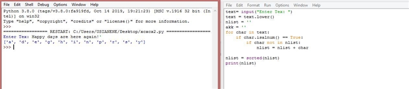 Write a function that takes in a string as input and returns a list of the unique-example-1