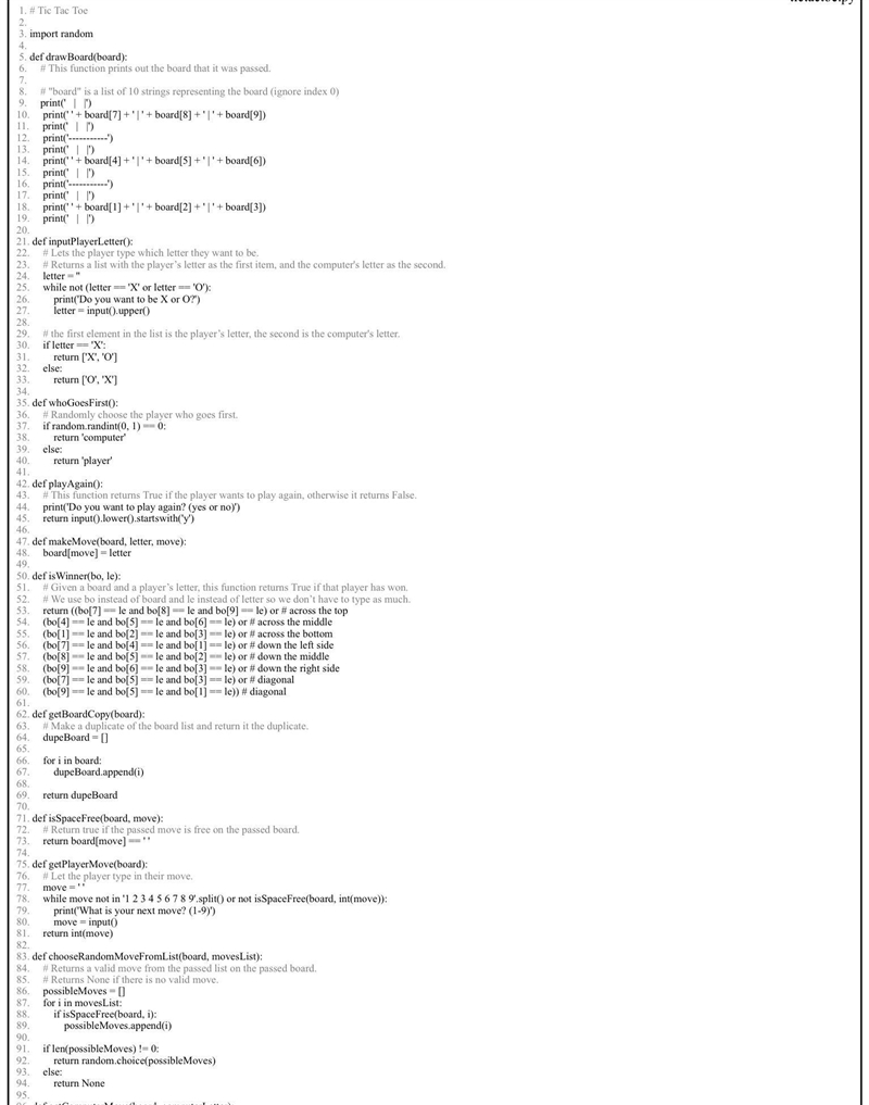 Write a program for TIC TAC TOE in PYTHON-example-1