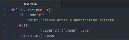 Write a function reverse() that accepts a nonnegative integer argument n and returns-example-1