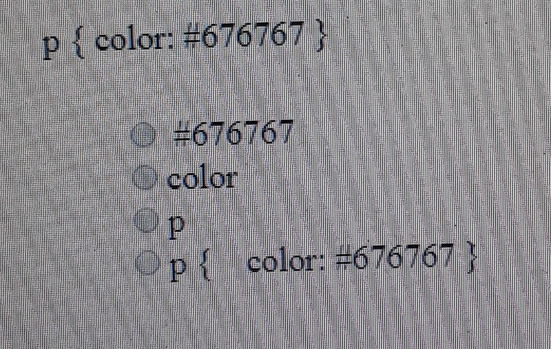 In the following piece of css code, what is the property selector​-example-1