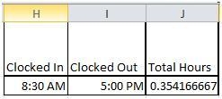 Raul is setting up an Excel spreadsheet to track how many hours his employees work-example-1