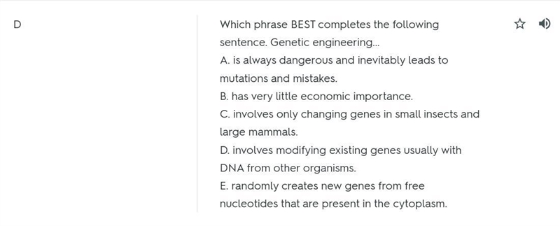 Which sentence describes a task on which a genetic engineer is most likely to work-example-1