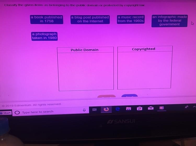 Classify the given items as belonging to the public domain or protected by copyright-example-1