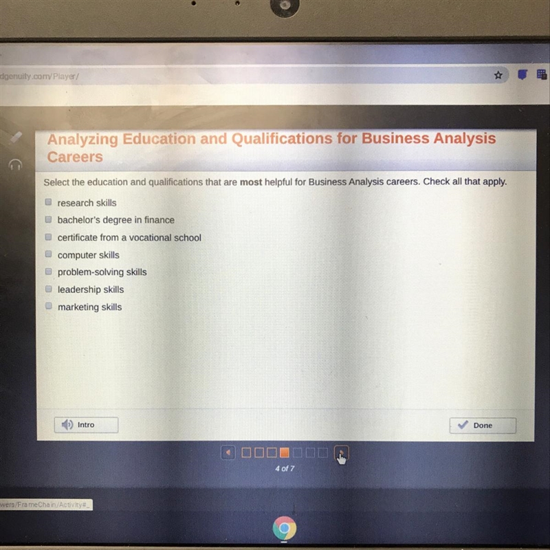 Select the education and qualifications that are most helpful for business analysis-example-1