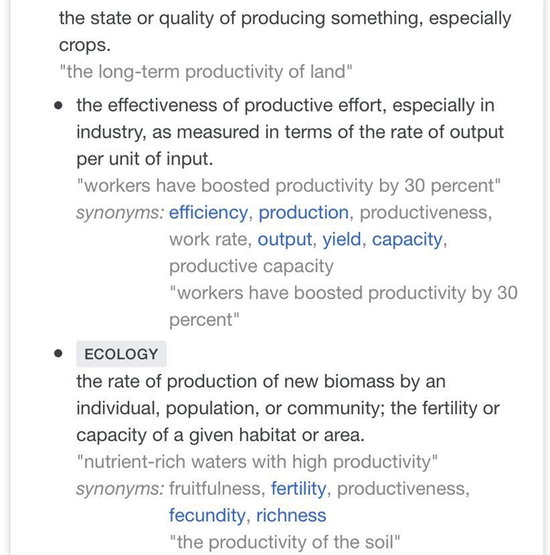 What is productivity-example-1