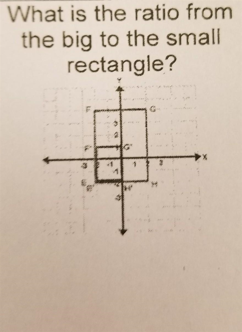 What is the ratio from the big to the small rectangle? ​-example-1