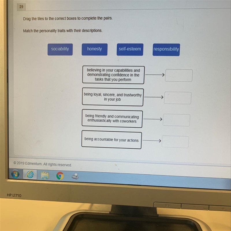 Match the personality traits with their description-example-1