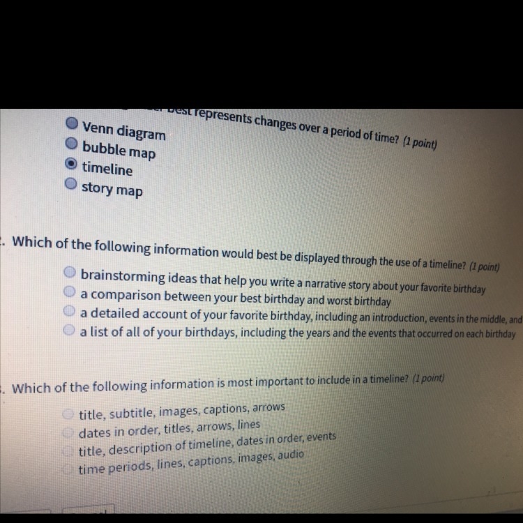 Which of the following information would best be displayed throughout the use of a-example-1