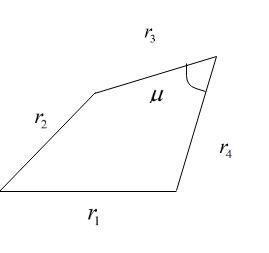 For a 4-bar linkage with ri =7-in, r2 =3-in, r3= 9-in, and r =8-in, determi the minimum-example-1