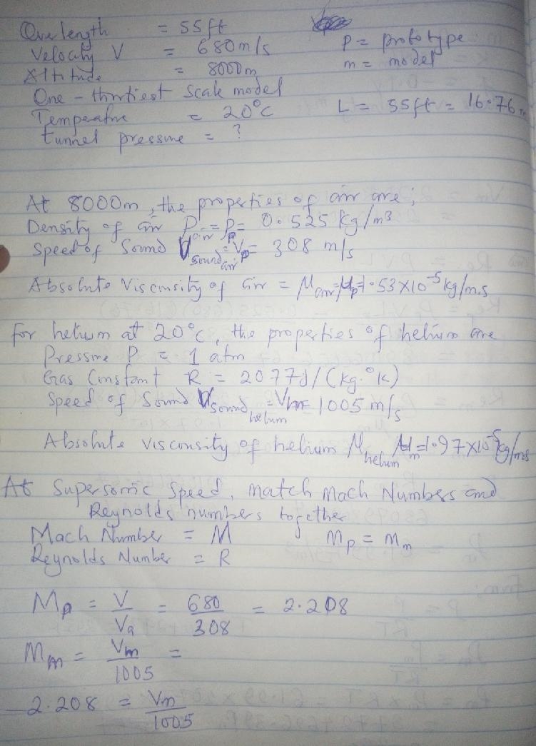 An airplane, of overall length 55 ft, is designed to fly at 680 m/s at 8000-m standard-example-1