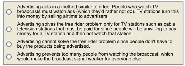 Assume that television broadcasts are nonrival and nonexcludable (some TV stations-example-1