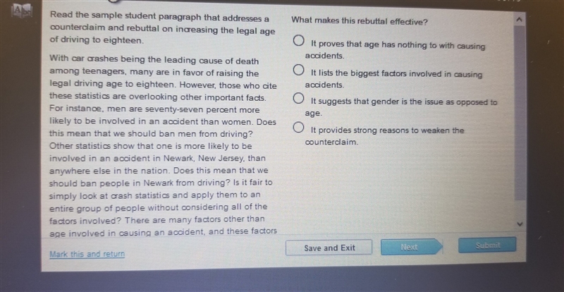 HELP FAST what makes this rebuttal effective?​-example-1