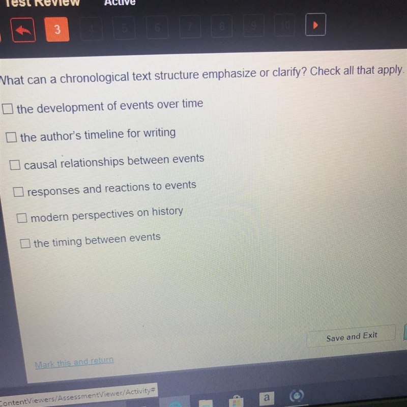 What can a chronological text structure emphasize or clarify?-example-1