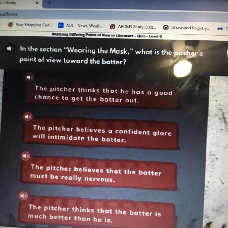 In the section wearing the mask what is the pitchers point of view toward the batter-example-1