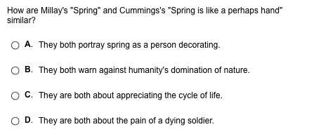 How are Millay's "Spring" and Kummings's "Spring is like a perhaps-example-1