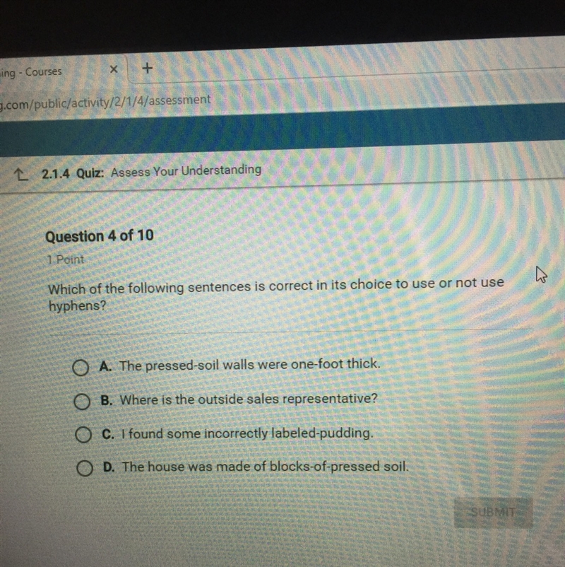 Which of the following sentences is correct in its choice to use or not use hyphens-example-1