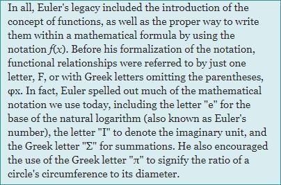 Which mathematical concepts did Euler's legacy include? Check all that apply. A. the-example-1