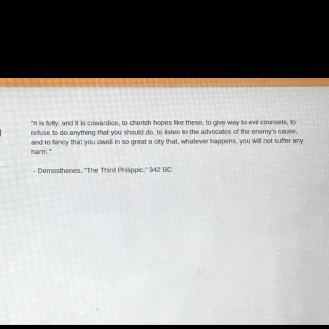 In the passage, words like “folly”, “cowardice”, “cherish hopes” “evil counsels” and-example-1