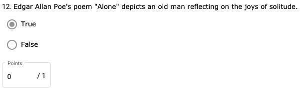 Edgar Allan Poe's poem "Alone" depicts an old man reflecting on the joys-example-1