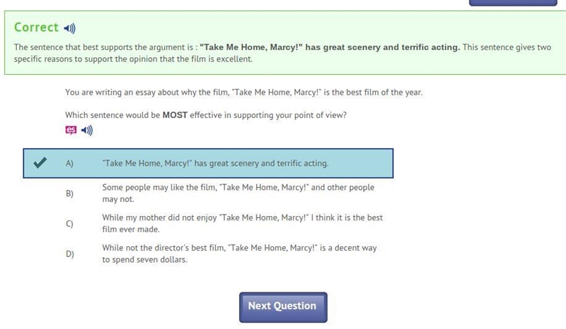 You are writing an essay about why the film, "Take Me Home, Marcy!" is the-example-1