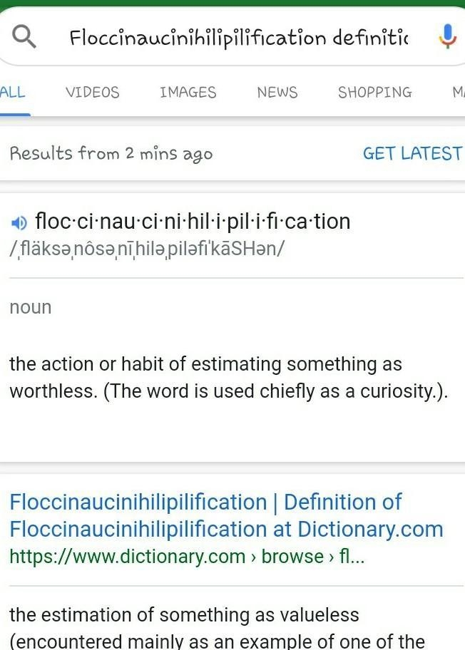 Can someone explain this word to me?? Floccinaucinihilipilification I mean COME ON-example-1