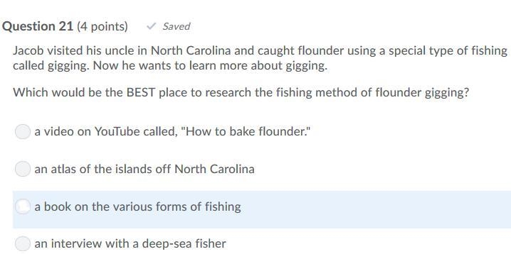 Jacob visited his uncle in North Carolina and caught flounder using a special type-example-1