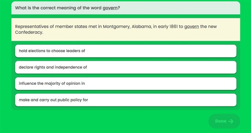 Whats the definition of govern ?-example-1