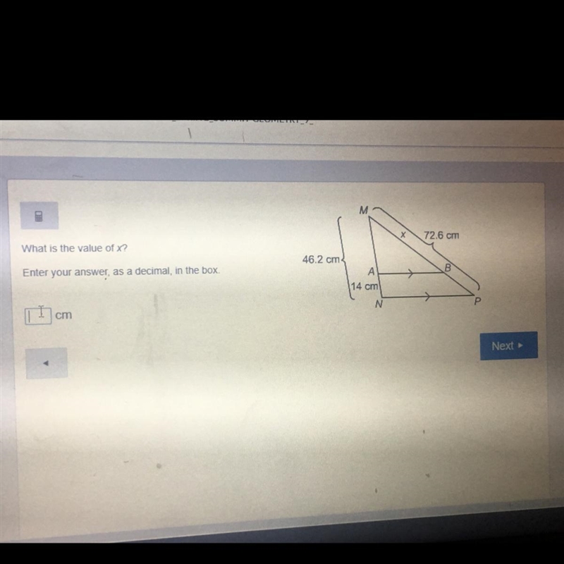 What is the value of x enter your answer as a decimal in the box-example-1