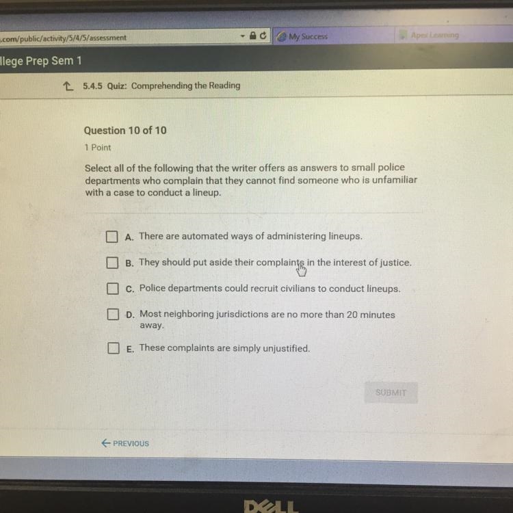 Select all of the following that the writer offers as answers to small police departments-example-1